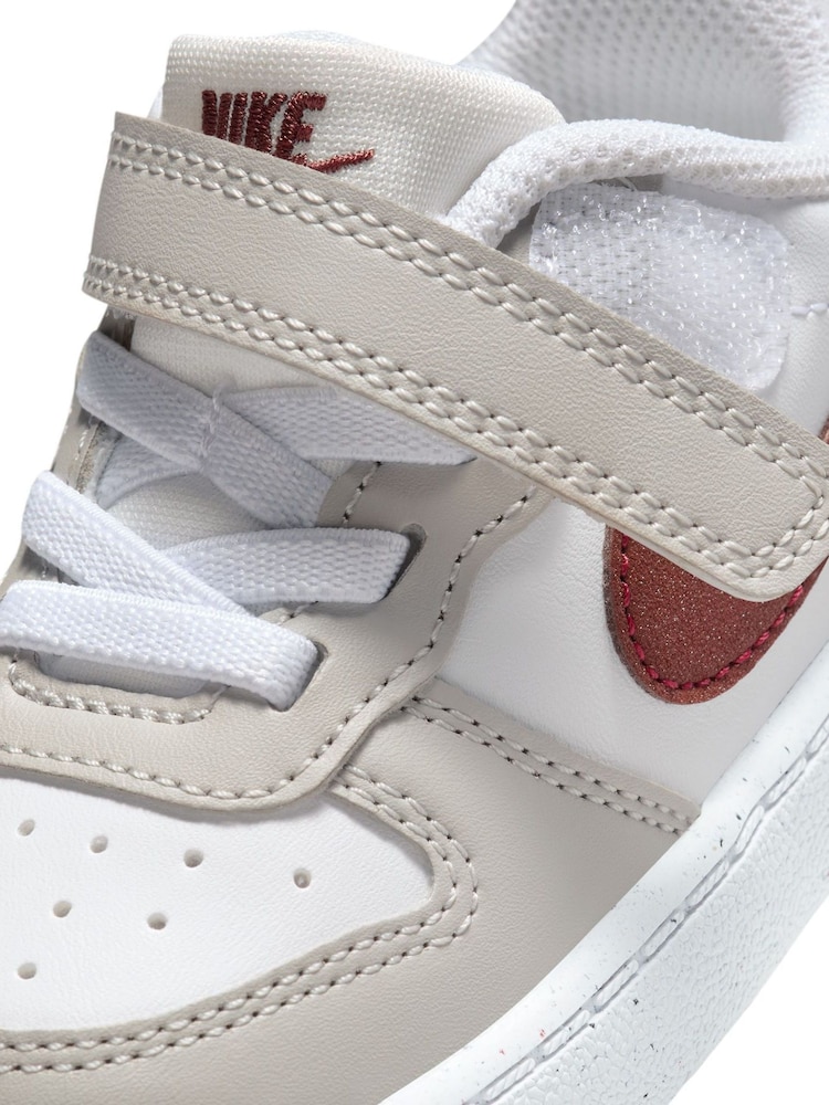 Nike Grey/White Infant Court Borough Low Recraft Trainers - Image 6 of 7