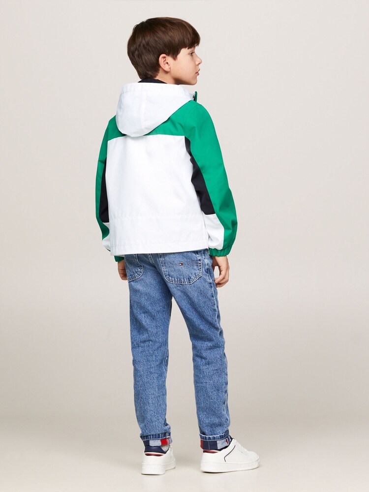 Tommy Hilfiger Green Colorblock Hooded Jacket - Image 2 of 6