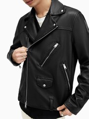AllSaints Black Biker Warner Jacket - Image 2 of 8