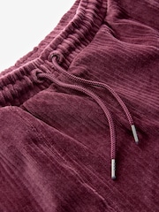 Burgundy Red Velvet Soft Touch Jersey Wide Leg Co-Ord Jogger Trousers - Image 7 of 8