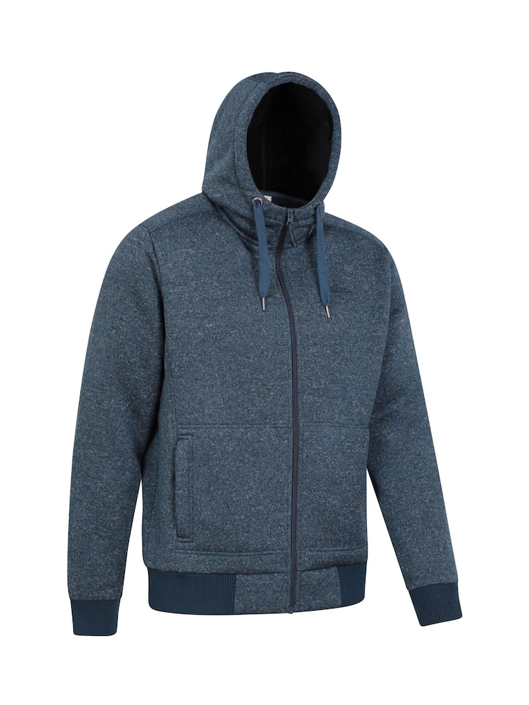Mountain Warehouse Blue Mens Nevis Fleece Lined Hoodie - Image 2 of 5
