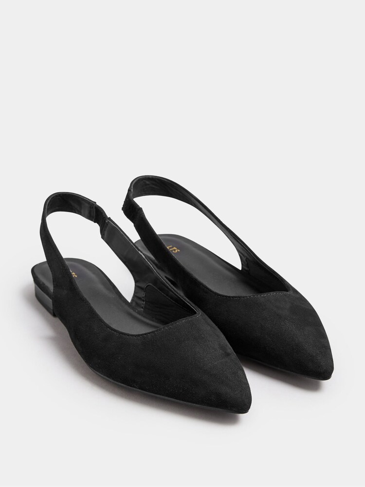 Long Tall Sally Black Flat Point Slingback Shoes - Image 2 of 5