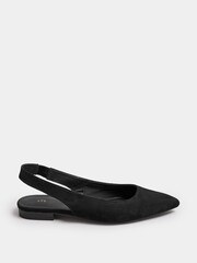 Long Tall Sally Black Flat Point Slingback Shoes - Image 3 of 5