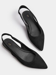 Long Tall Sally Black Flat Point Slingback Shoes - Image 4 of 5