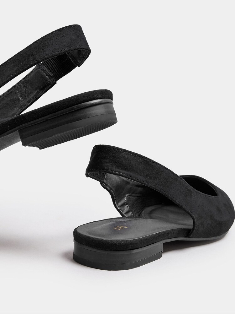 Long Tall Sally Black Flat Point Slingback Shoes - Image 5 of 5