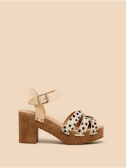 White Stuff White Cosmo Leather Heeled Clogs - Image 1 of 4