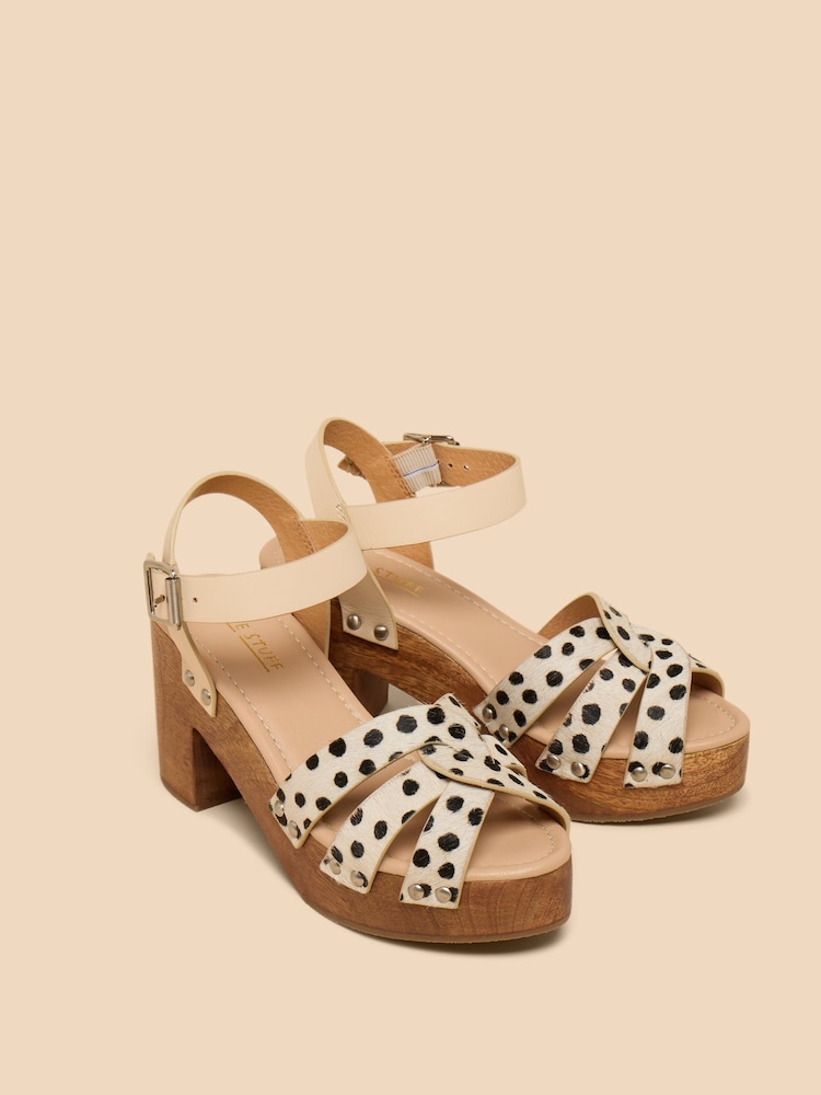 White Stuff White Cosmo Leather Heeled Clogs - Image 2 of 4