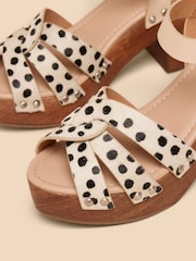 White Stuff White Cosmo Leather Heeled Clogs - Image 4 of 4