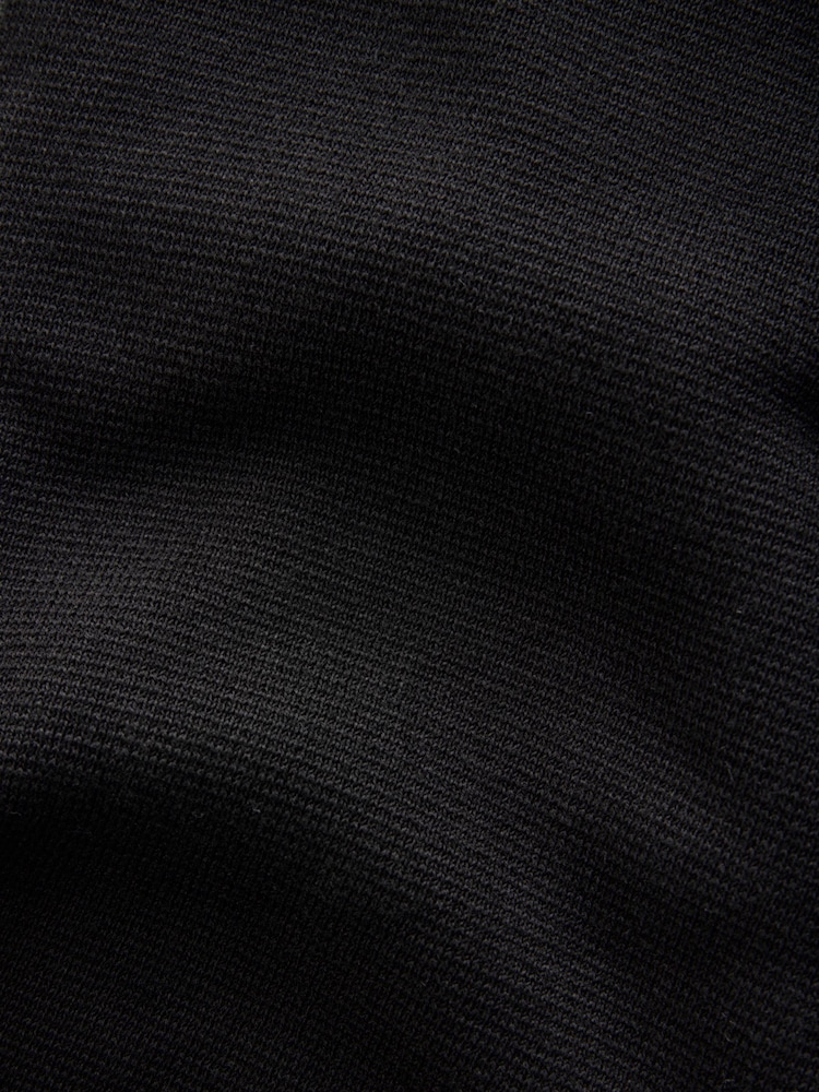 Black Relaxed Fit 100% Cotton Borg Lined Knit Zip Up Hoodie - Image 2 of 4