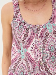 FatFace Flora Natural Cotton Linen Detail Paisley Vest - Image 3 of 4