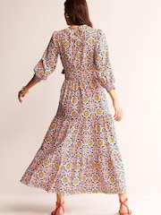 Boden Yellow Alba Tiered Cotton Maxi Dress - Image 3 of 6