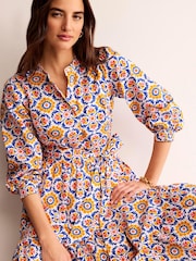 Boden Yellow Alba Tiered Cotton Maxi Dress - Image 4 of 6