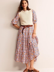 Boden Yellow Alba Tiered Cotton Maxi Dress - Image 5 of 6