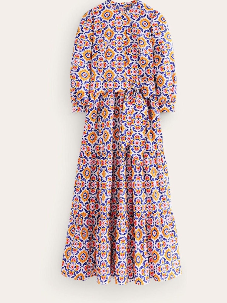 Boden Yellow Alba Tiered Cotton Maxi Dress - Image 6 of 6