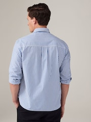Blue/White 100% Cotton Stripe Long Sleeve Shirt - Image 2 of 8
