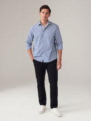 Blue/White 100% Cotton Stripe Long Sleeve Shirt - Image 4 of 8