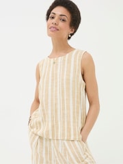 FatFace Aditi Natural Linen Blend Top - Image 5 of 8