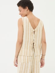 FatFace Aditi Natural Linen Blend Top - Image 7 of 8