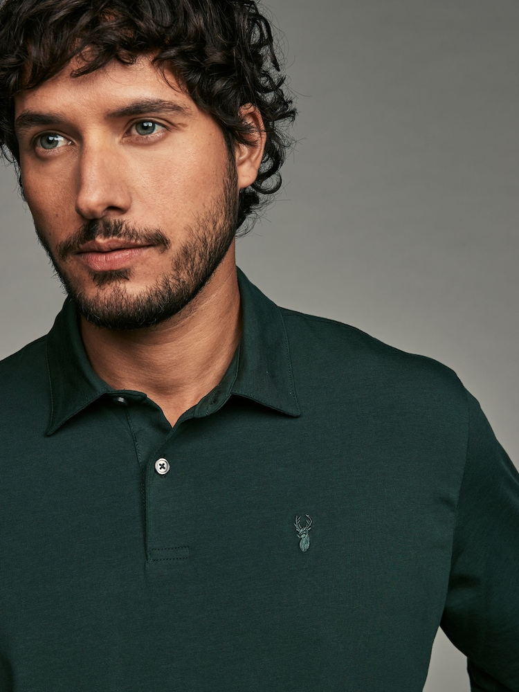 Bleu marine/vert/gris - Lot de 3 polos en jersey à manches longues - Image 11 of 12