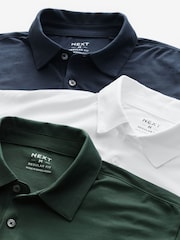 Bleu marine/vert/gris - Lot de 3 polos en jersey à manches longues - Image 6 de 12