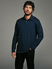 Bleu marine/vert/gris - Lot de 3 polos en jersey à manches longues - Image 8 de 12