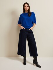 Phase Eight Blue Leyla Dark Wash Denim Culottes - Image 1 of 6