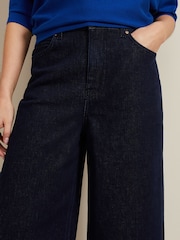 Phase Eight Blue Leyla Dark Wash Denim Culottes - Image 4 of 6