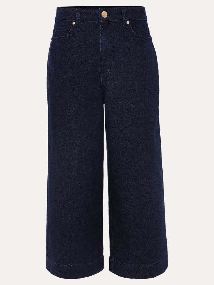 Phase Eight Blue Leyla Dark Wash Denim Culottes - Image 6 of 6