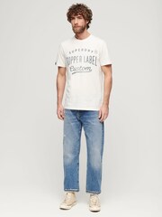 Superdry Cream 100% Cotton Copper Label Workwear T-Shirt - Image 2 of 3