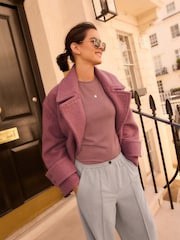 Rose Pink Pea Coat - Image 9 of 11