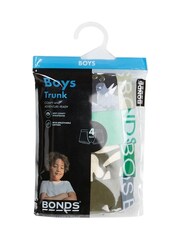 Bonds Green Dinosaur Print 100% Cotton Trunks 4 Pack - Image 3 of 3