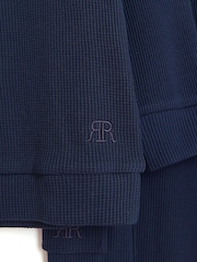 River Island Blue Boys Waffle Hoodie And Cargo Joggers Set - Image 4 of 5