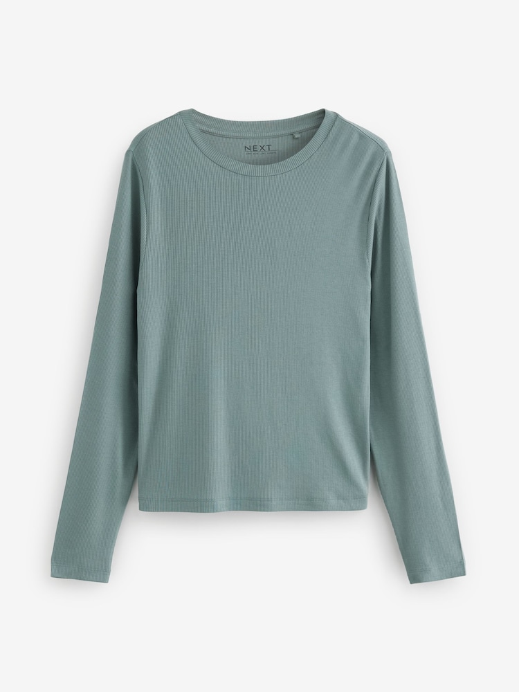 Multi - TENCEL™ Long Sleeve Tops 3 Pack - Image 8 of 10
