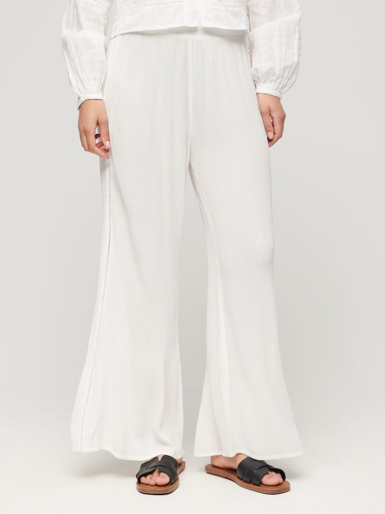 Superdry White Beach Trousers - Image 1 of 8