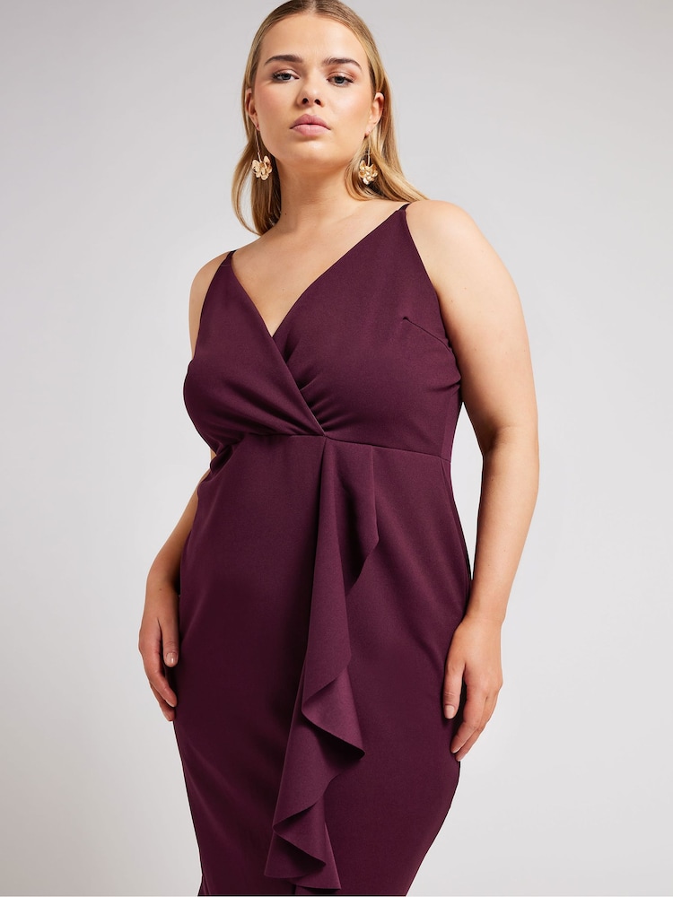 Yours Curve London Wickelkleid mit Rüschen - Bild 1 von 5 Yours Curve London Wickelkleid mit Rüschen - Bild 1 von 5