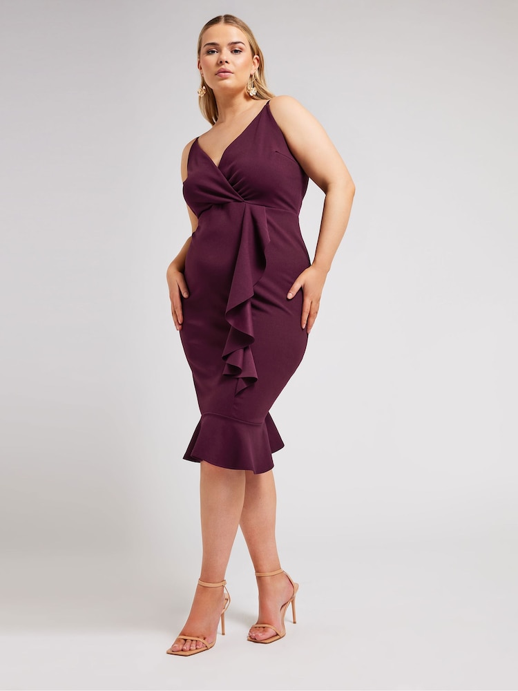 Yours Curve London Wickelkleid mit Rüschen - Bild 2 von 5 Yours Curve London Wickelkleid mit Rüschen - Bild 2 von 5