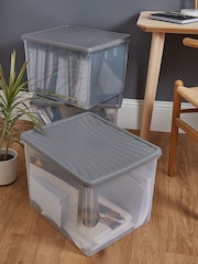 Wham 3 x Box 50L Stackable Plastic Storage Archive Box Lid - Image 1 of 6