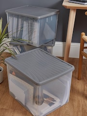 Wham 3 x Box 50L Stackable Plastic Storage Archive Box Lid - Image 6 of 6
