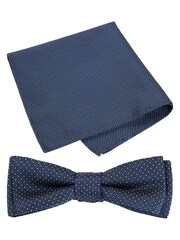 BOSS Blue Silk-Blend Tie And Pocket Square Set - Image 3 of 4