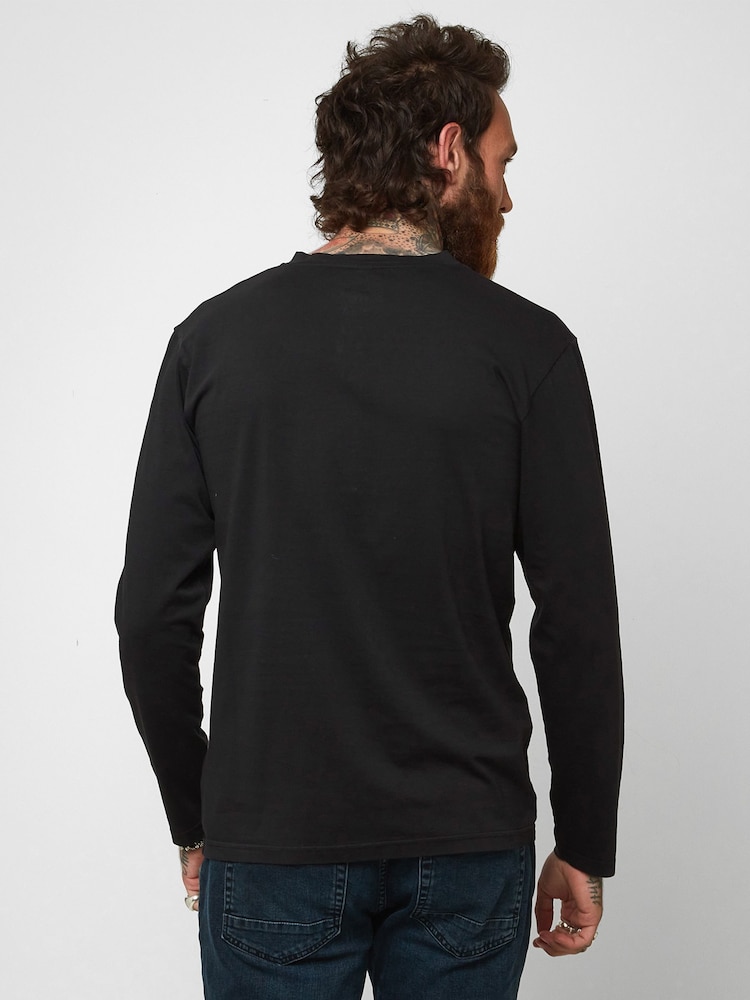 Joe Browns Black 100% Cotton Distinctive Henley Top - Image 2 of 3