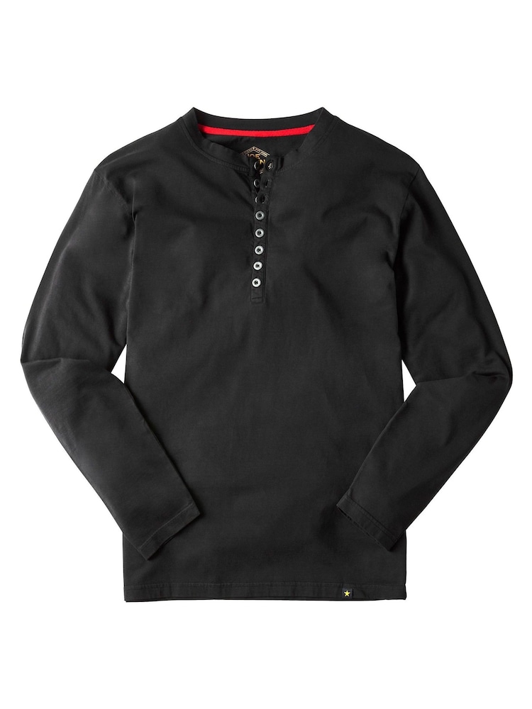Joe Browns Black 100% Cotton Distinctive Henley Top - Image 3 of 3