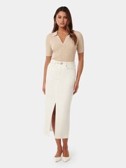 Forever New Cream Paris Short Sleeves Textured Knit Top - Image 5 of 5