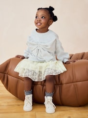 Grey Bow Sweat Mesh Dress (3mths-7yrs) - Image 2 of 9