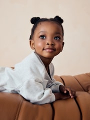 Grey Bow Sweat Mesh Dress (3mths-7yrs) - Image 3 of 9