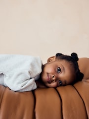 Grey Bow Sweat Mesh Dress (3mths-7yrs) - Image 4 of 9