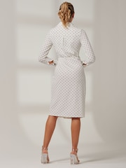 Jolie Moi White Bodycon Reina Midi Shirt Dress - Image 2 of 6