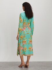 Raishma Silk Printed Belted Midi Dress - Image 4 of 5