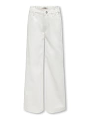 ONLY KIDS Wide Leg Adjustable Waist White Jeans - Image 1 of 2