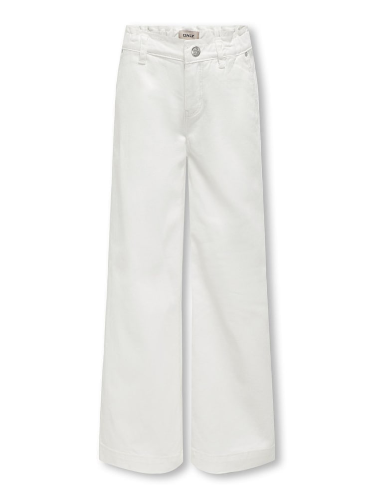 ONLY KIDS Wide Leg Adjustable Waist White Jeans - Image 1 of 2 ONLY KIDS Wide Leg Adjustable Waist White Jeans - Image 1 of 2
