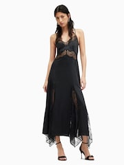 AllSaints Black Jasmine Dress - Image 1 of 7